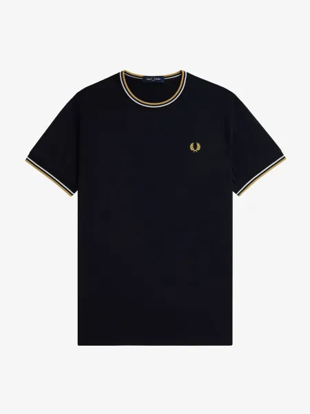 Camiseta con el ribete con dos franjas