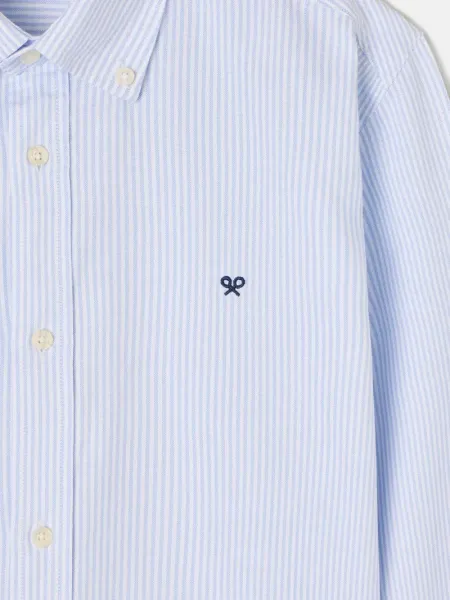 Camisa sport oxford rayas celeste