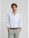 Camisa sport oxford rayas celeste