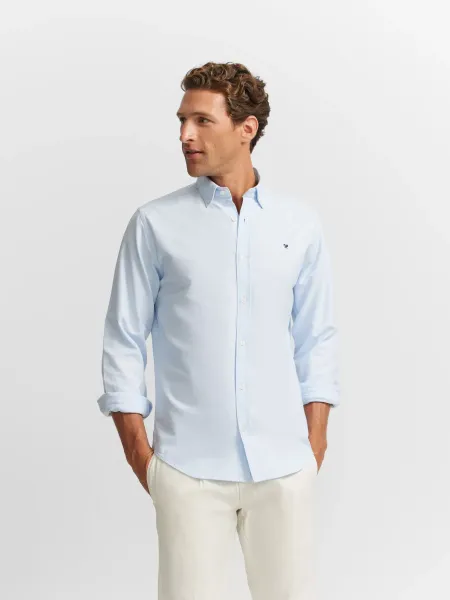 Camisa sport oxford celeste