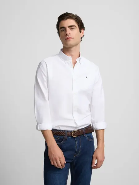 Camisa sport oxford blanca 2