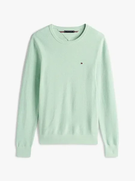 Jersey de punto gofrado con cuello redondo