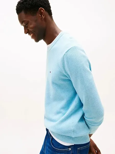 Jersey de punto gofrado con cuello redondo 2