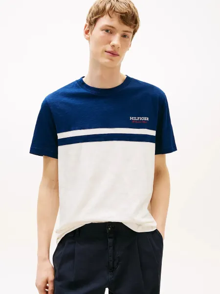 Camiseta color block con monotipo Hilfiger