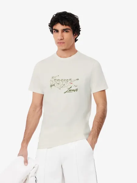 Camiseta de tenis clásica con estampado René Lacoste