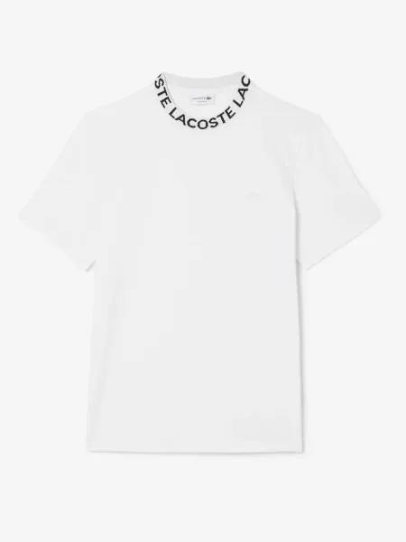 Camiseta de piqué con detalles de marca de jacquard